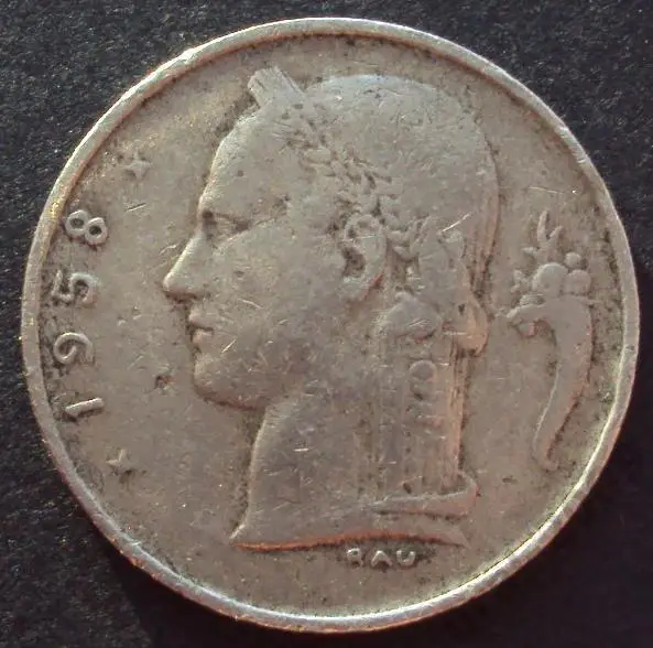 Бельгия, 1 франк 1958 год! (А-98). 1