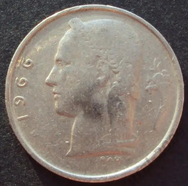 Бельгия, 1 франк 1966 год! (А-97). 1