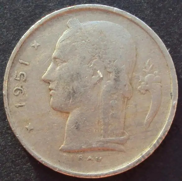 Бельгия, 1 франк 1951 год! (А-96). 1