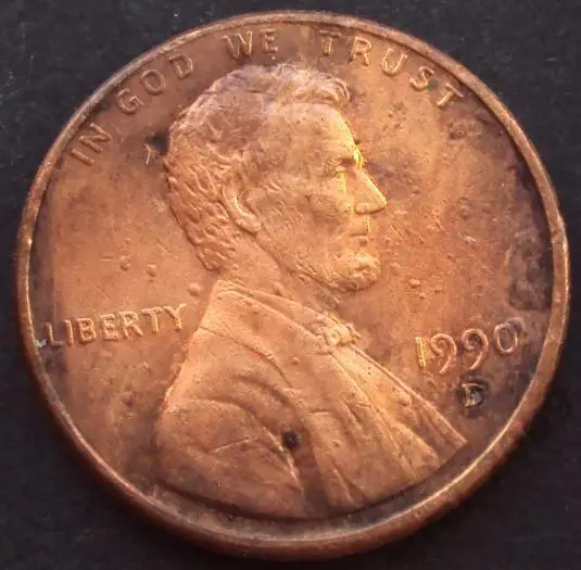 США, 1 цент 1990 год! Монетный двор. D. (А-100).