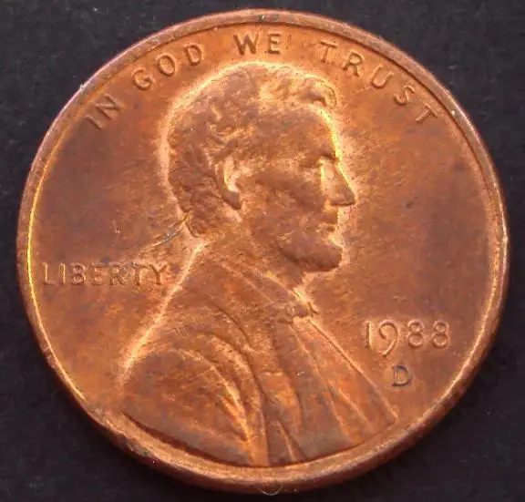 США, 1 цент 1988 год! Монетный двор. D. (А-99).
