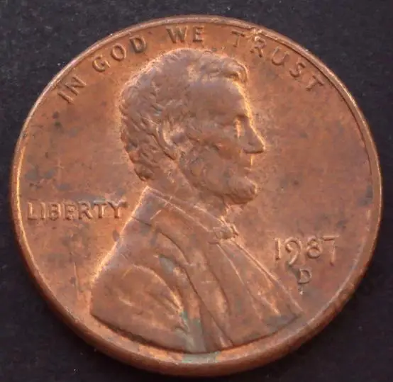 США, 1 цент 1987 год! Монетный двор. D. (А-98).