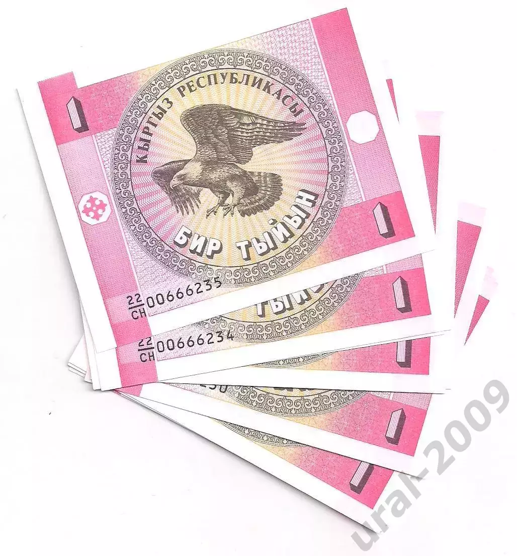 Киргизия, Киргизстан, 1 тыйин 1993 год! UNC, ПРЕСС, ИЗ ПАЧКИ!