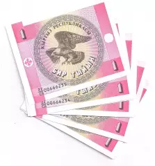 Киргизия, Киргизстан, 1 тыйин 1993 год! UNC, ПРЕСС, ИЗ ПАЧКИ!