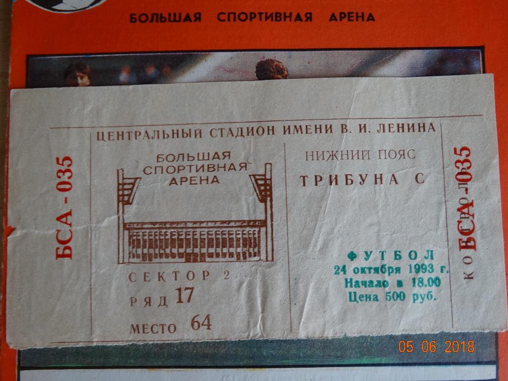 Спартак Москва- ЦСКА 24.10.1993 1