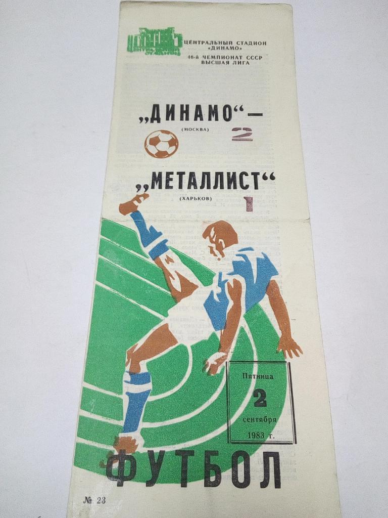 Программа Динамо М.- Металлист Х. 1983