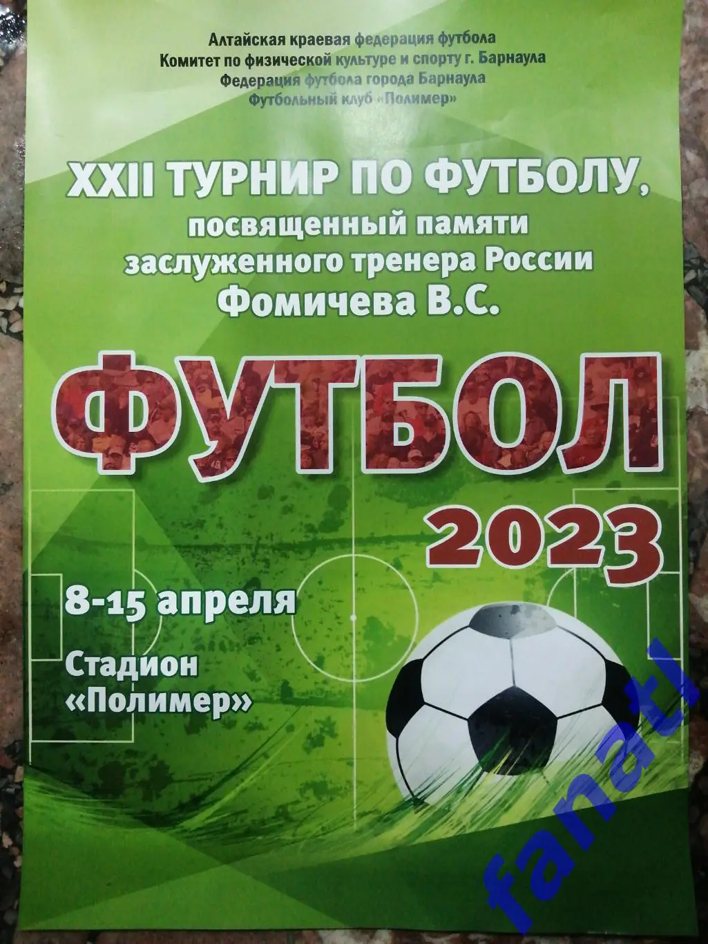 2023 г 8-15 апреля Турнир по футболу памяти Фомичева В.С. 1