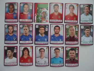 набор 17 наклеек панини panini Евро 2012 (немецкая версия)