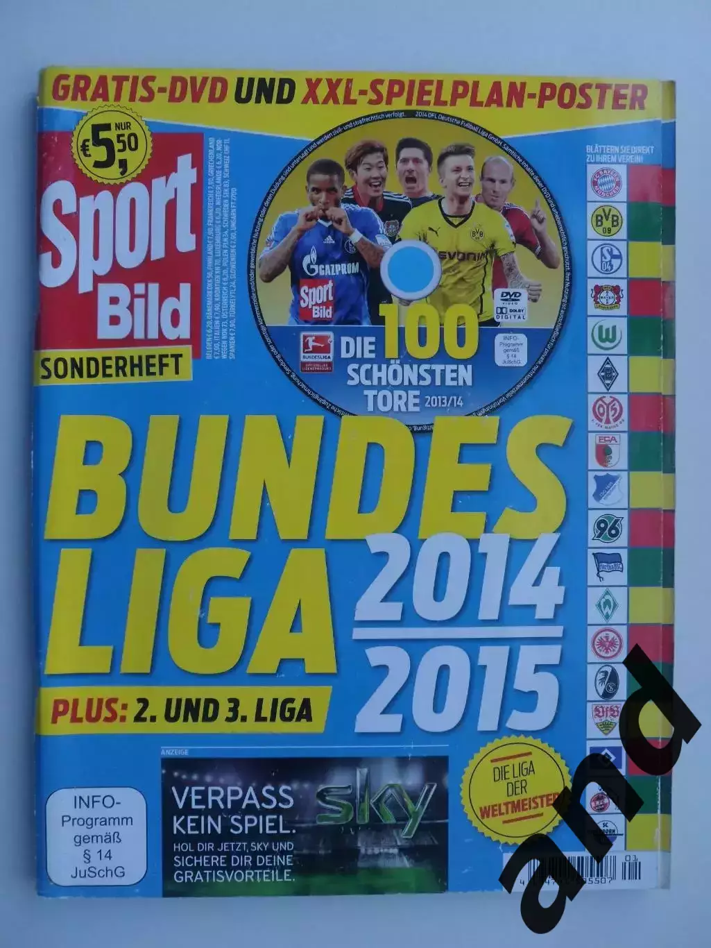 Sport Bild спецвыпуск бундеслига 2014/2015 (большие постеры всех команд)+DVD