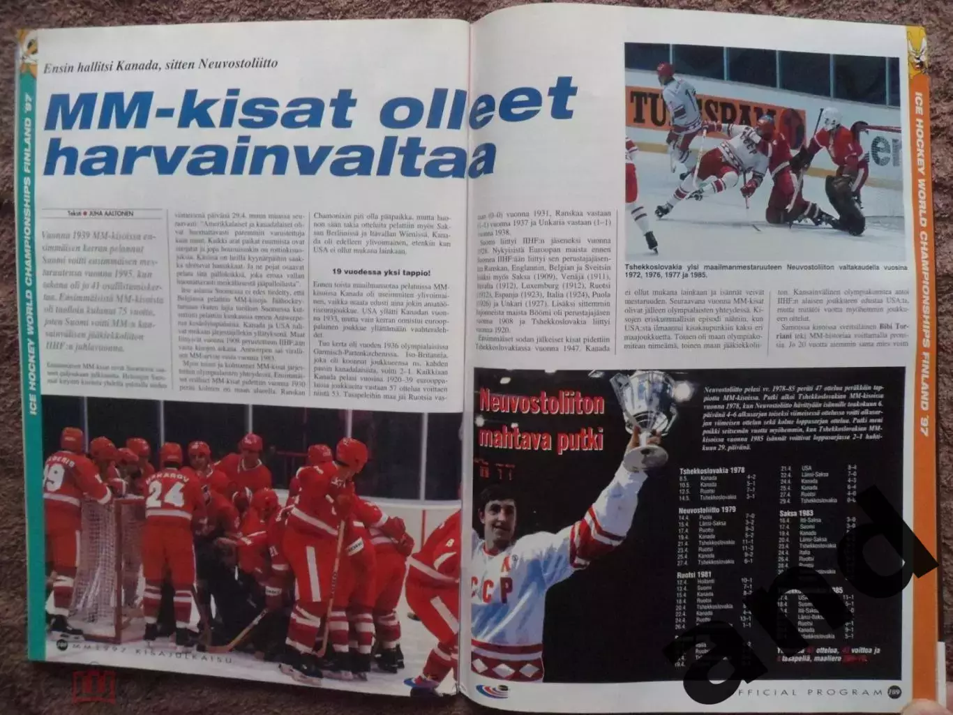 программа чемпионат мира по хоккею 1997 1