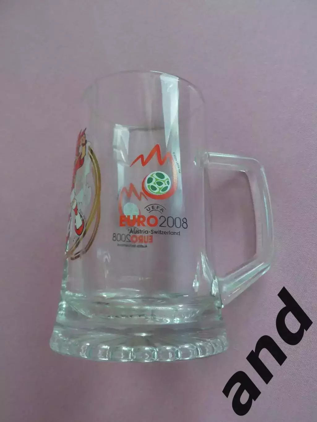 кружка пивная бокал чемпионат Европы по футболу 2008 оригинал. стекло 1