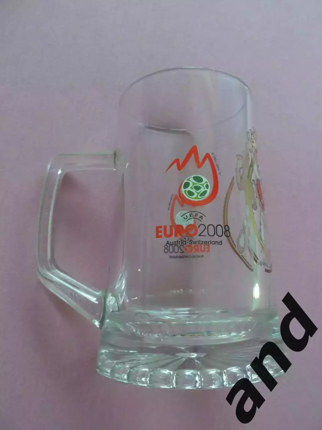 кружка пивная бокал чемпионат Европы по футболу 2008 оригинал. стекло 2