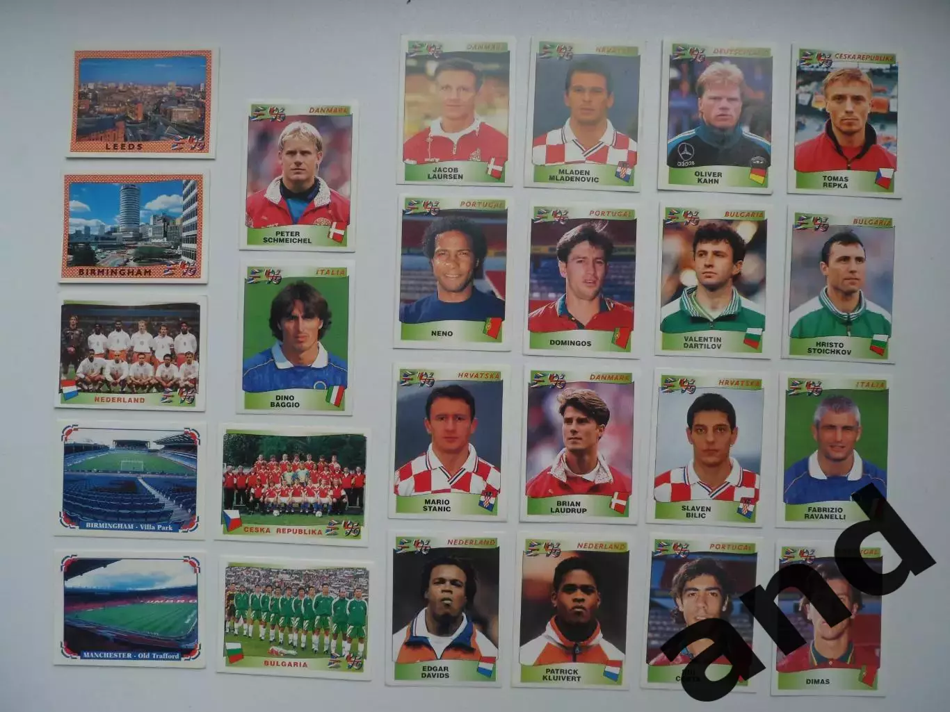 Набор 25 наклеек Panini панини Чемпионат Европы 1996 без повторов