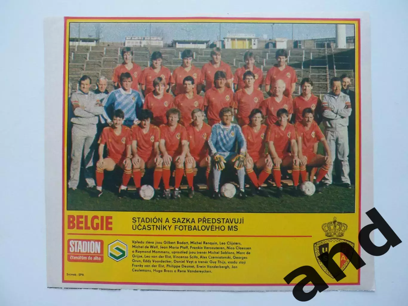 постер Бельгия 1986. (из журнала Стадион/Stadion)