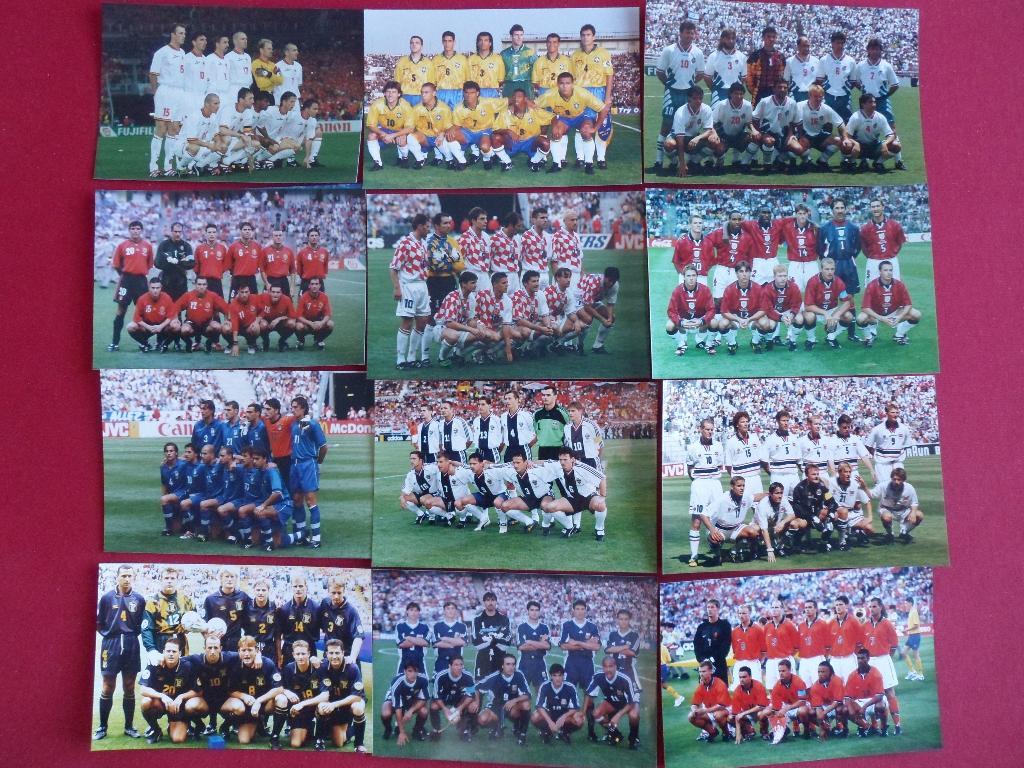набор фото команд (20 шт.). Чемпионат мира по футболу 1998