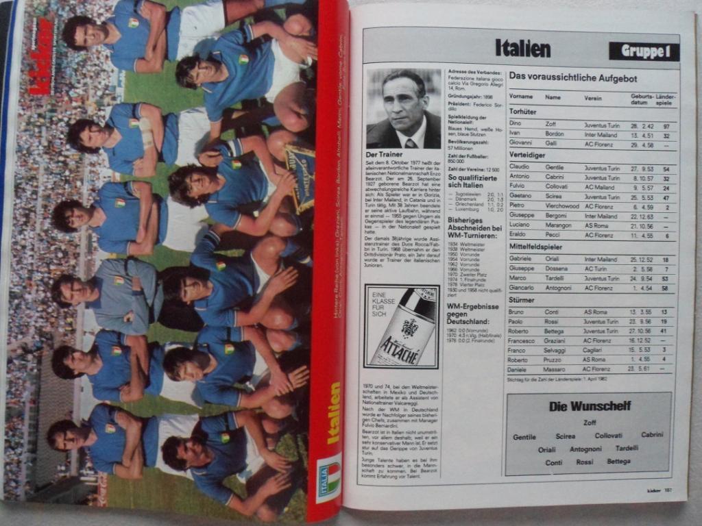 Kicker Sonderheft (спецвыпуск) Чемпионат мира 1982 г. 2