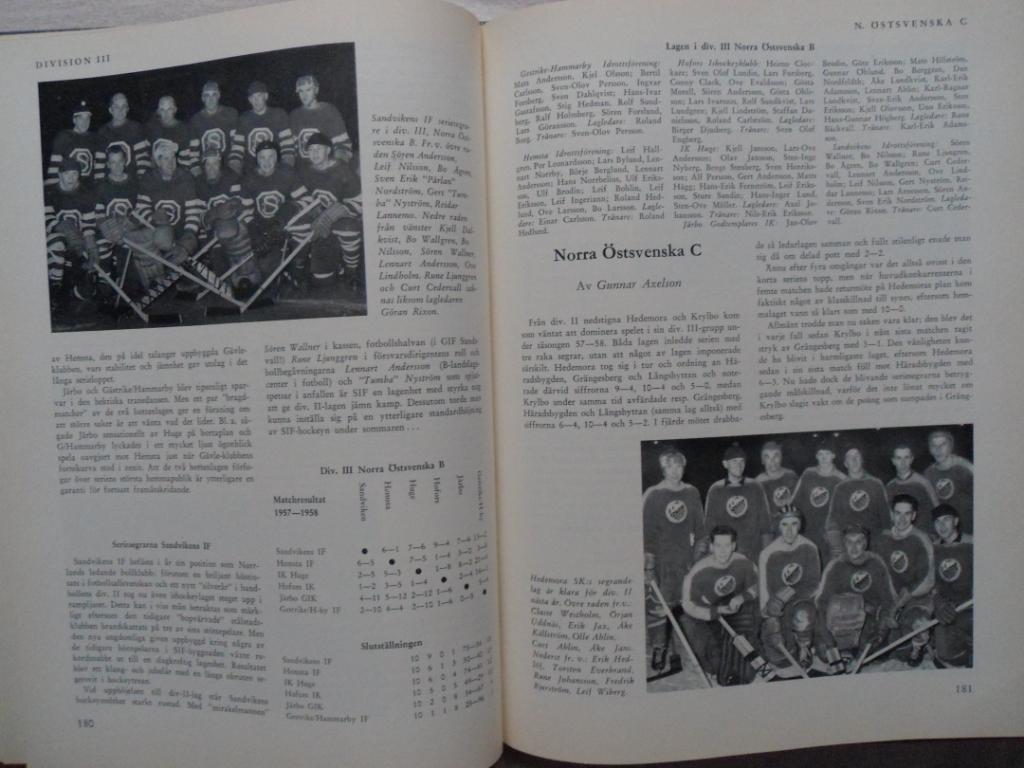 книга-фотоальбом История шведского хоккея 1958 г. 1