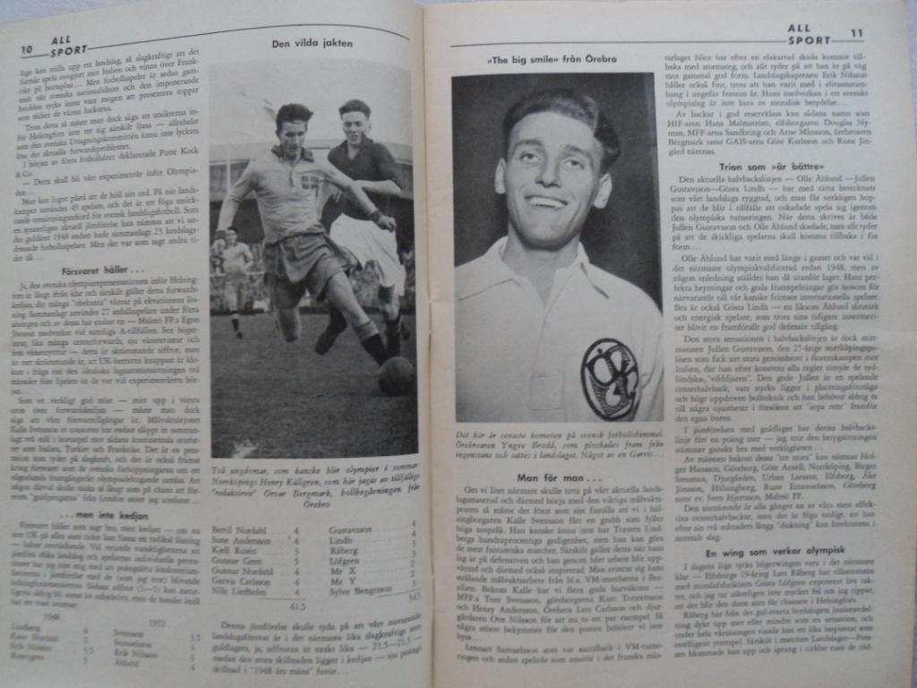 журнал Спорт (Швеция) № 6 (1952 г.) 1