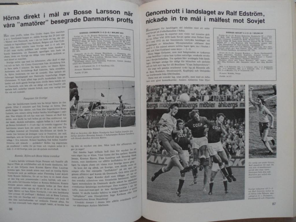 книга-фотоальбом История шведского и мирового футбола 1972 г. (2 постера) 5