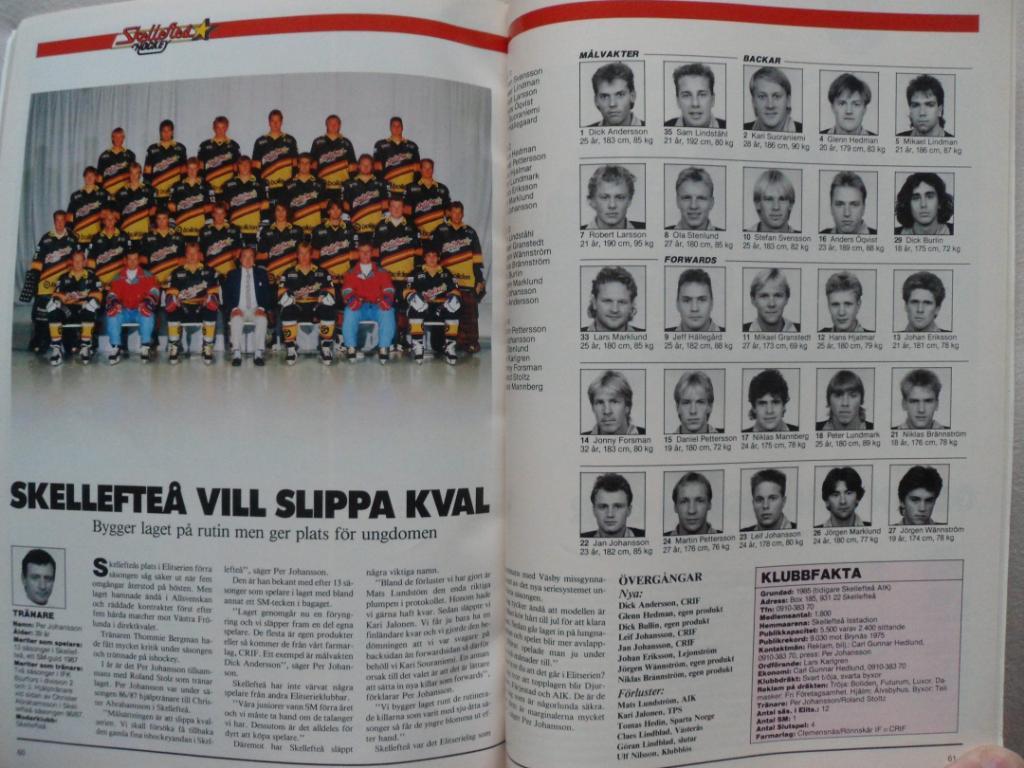 журнал Элит (Швеция) №1 (1988 г.) фото всех команд 4