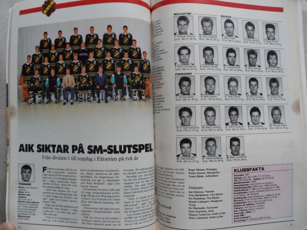 журнал Элит (Швеция) №1 (1988 г.) фото всех команд 5