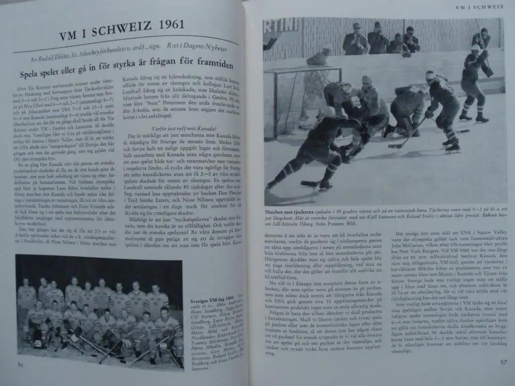 книга-фотоальбом История шведского хоккея 1961 г. 4