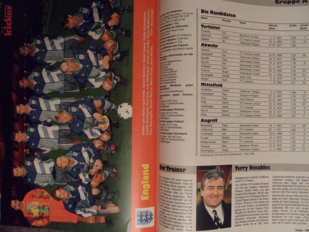 Kicker (спецвыпуск). чемпионат Европы по футболу 1996 2