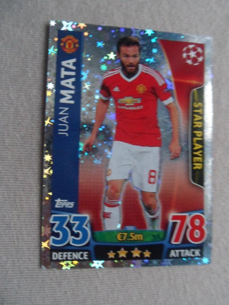 Футбол. Карточка Match Attax. Лига Чемпионов Mata