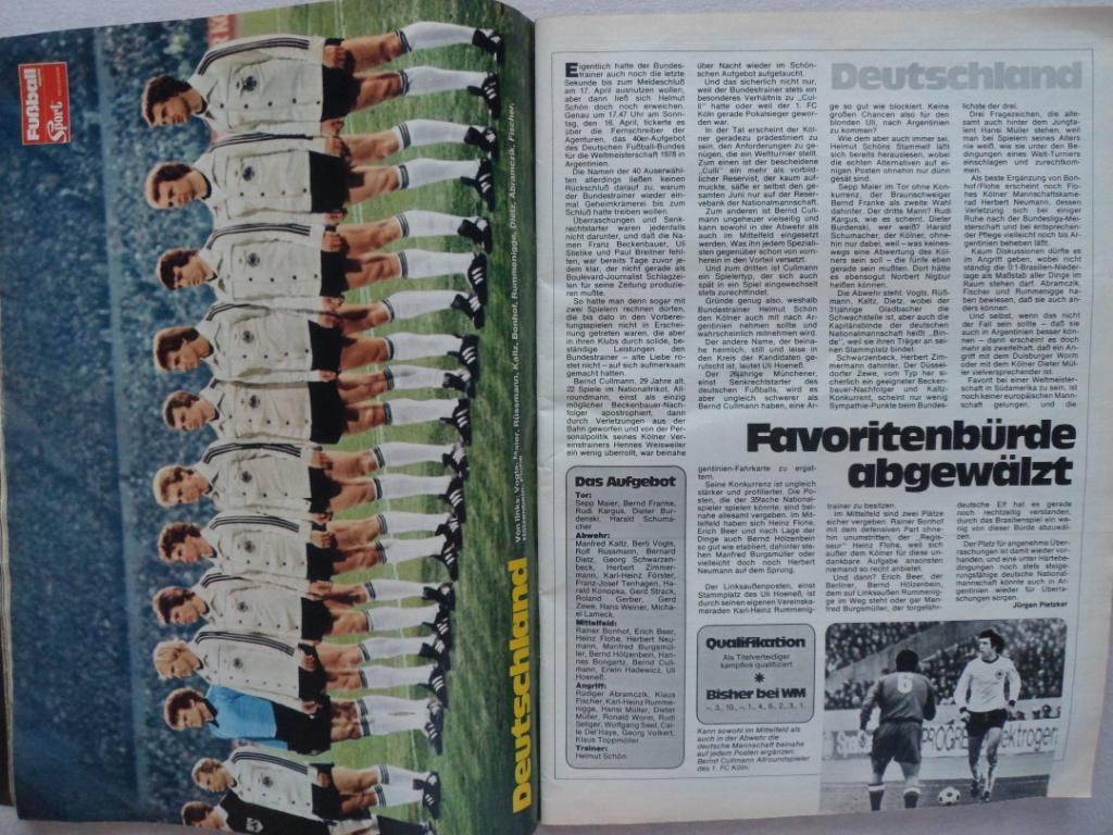 футбол спорт (спецвыпуск) Чемпионат мира 1978 г.(постеры команд) 4