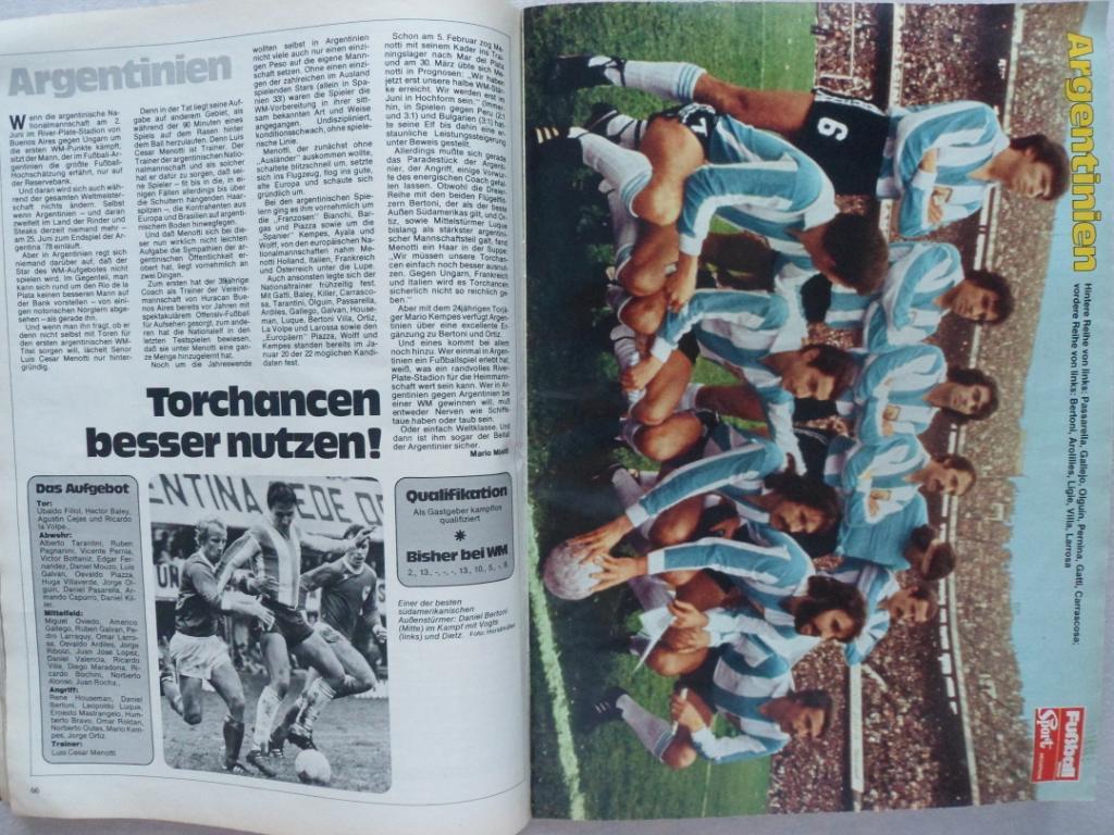 футбол спорт (спецвыпуск) Чемпионат мира 1978 г.(постеры команд) 7