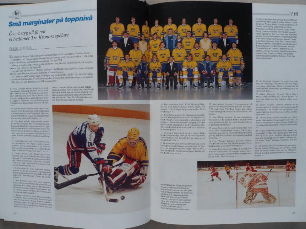 книга-фотоальбом Хоккей. Шведский ежегодник Тре кронор - 1989 г. 2