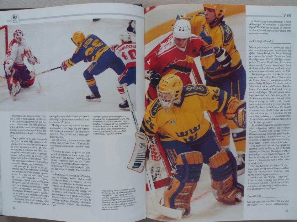 книга-фотоальбом Хоккей. Шведский ежегодник Тре кронор - 1989 г. 3