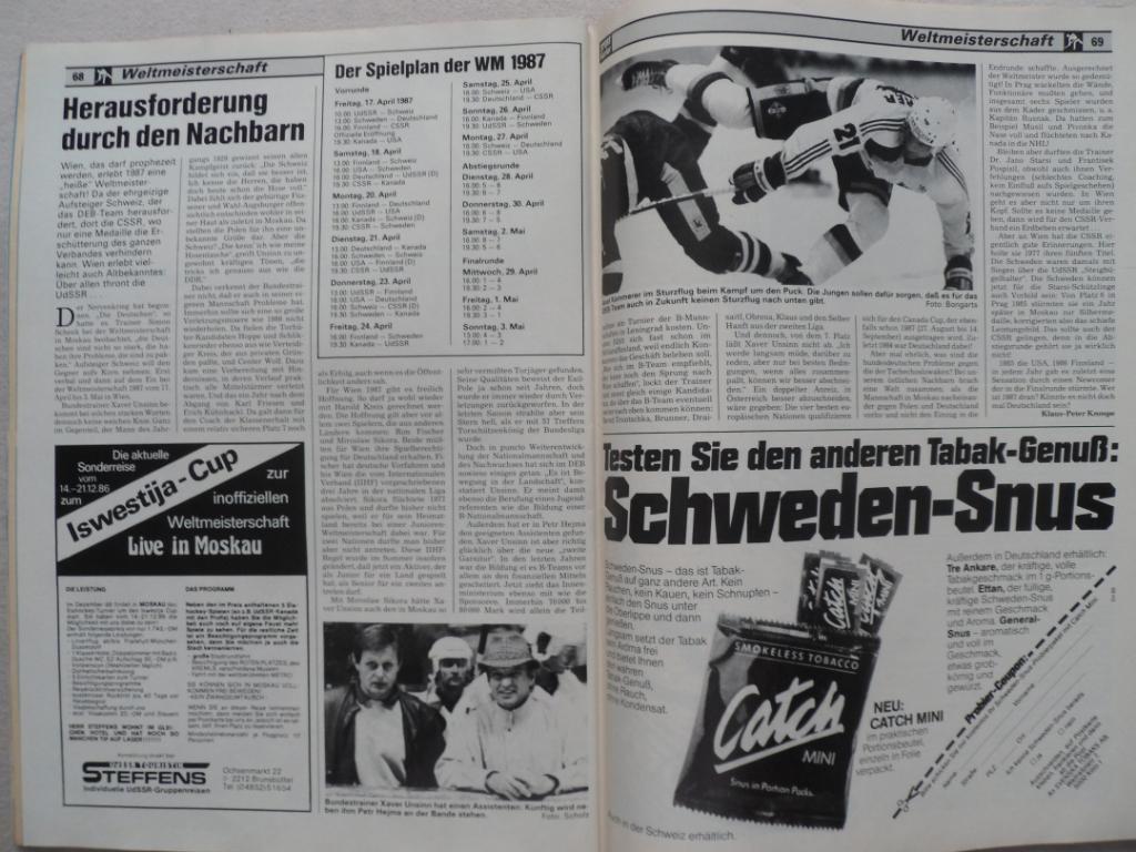 журнал Спорт Курьер. Хоккей. Бундеслига (спецвыпуск) 1986-87 (фото команд)+ЧМ 6