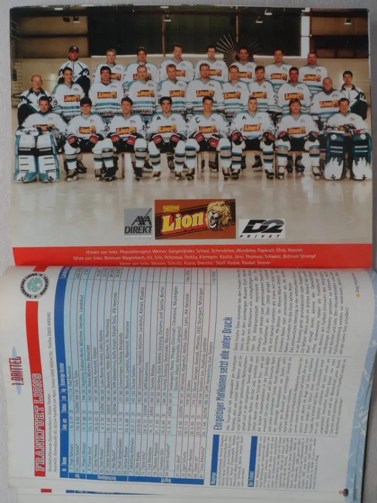 журнал Хоккей (Германия) - №10 (1996) (постеры команд) 3