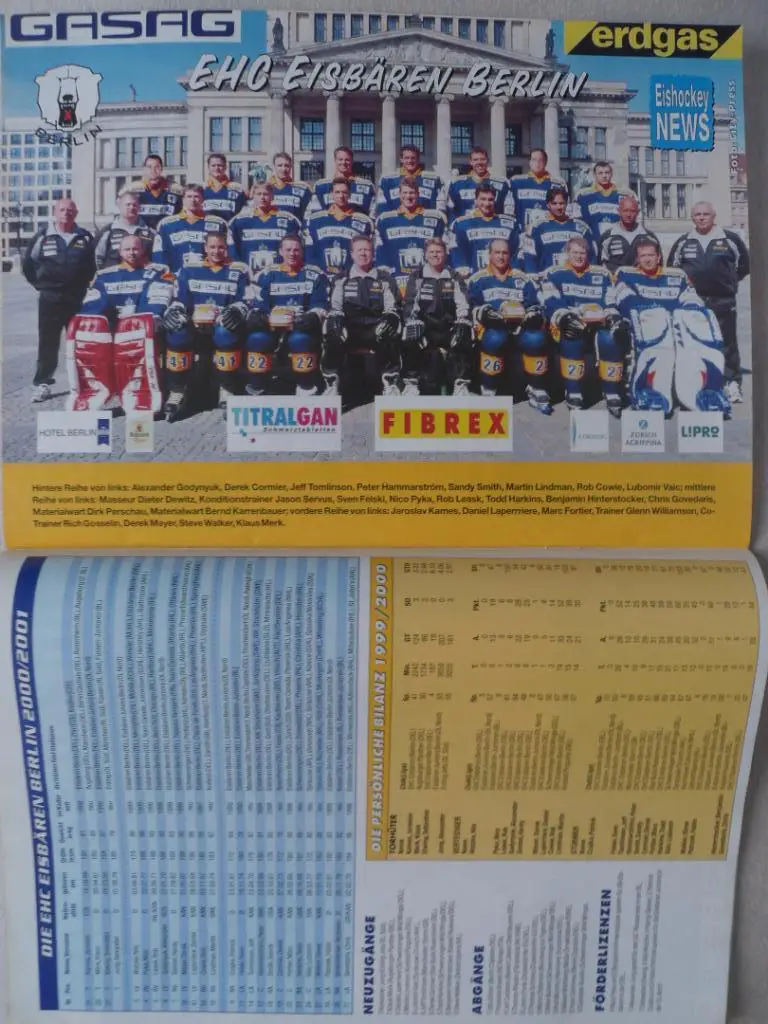 журнал Новости хоккея (Германия) - Сезон 2000-01 (постеры команд) 3