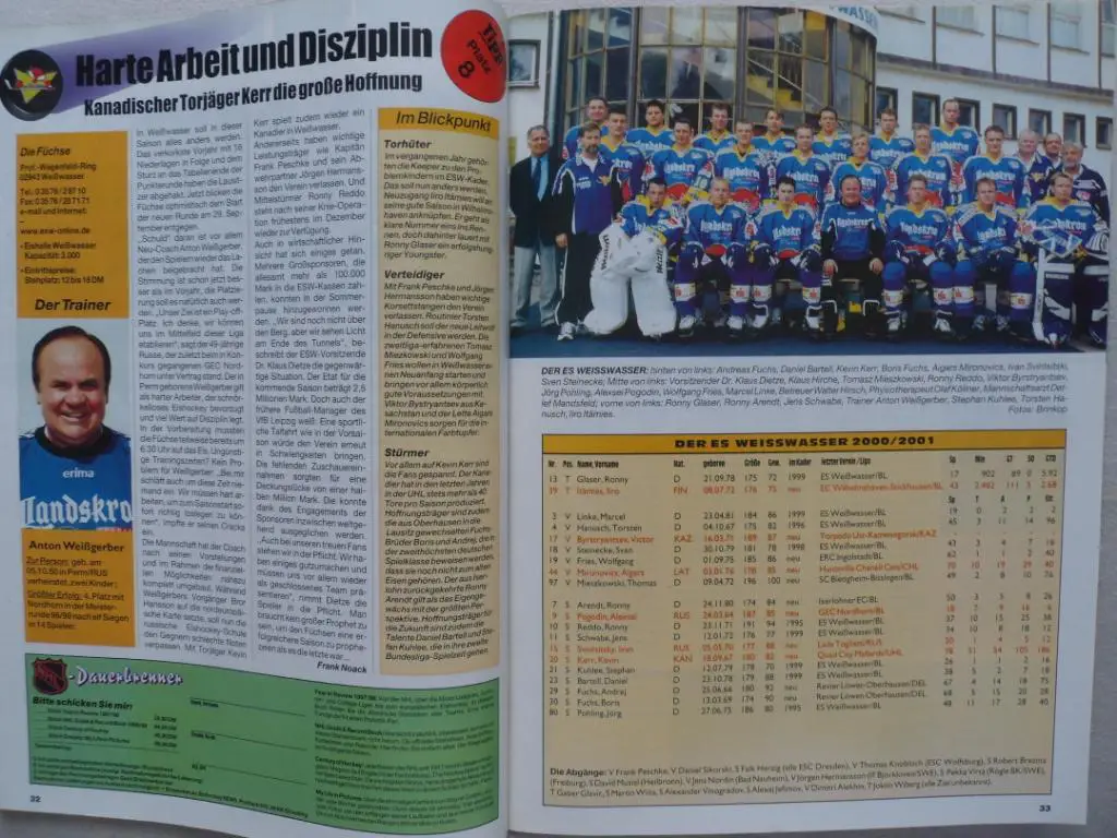 журнал Новости хоккея (Германия) - Сезон 2000-01 (фото команд) 3