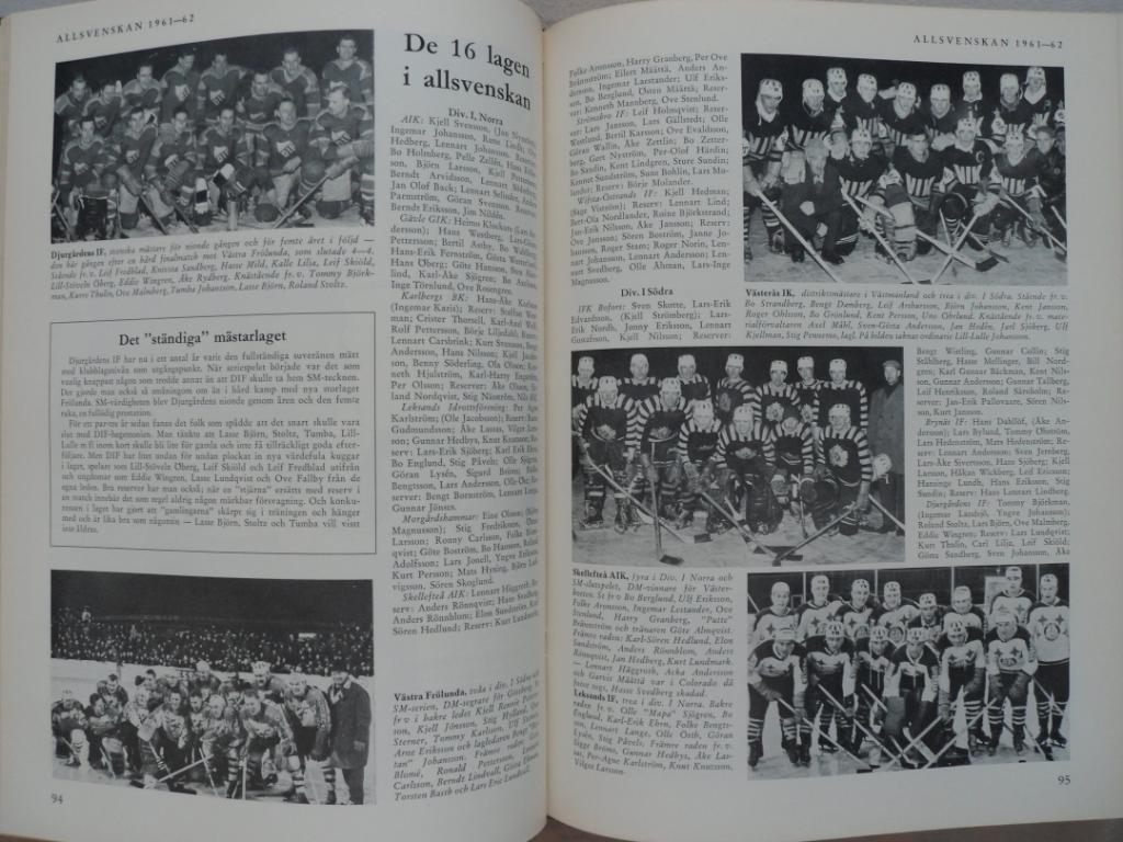 книга-фотоальбом История шведского хоккея 1962 1