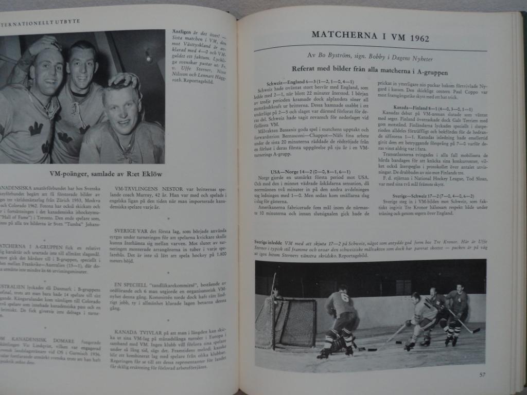 книга-фотоальбом История шведского хоккея 1962 4