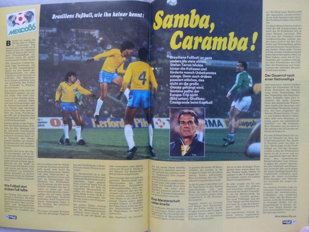 журнал Kicker футбол № 4 (1986) + большой постер 1