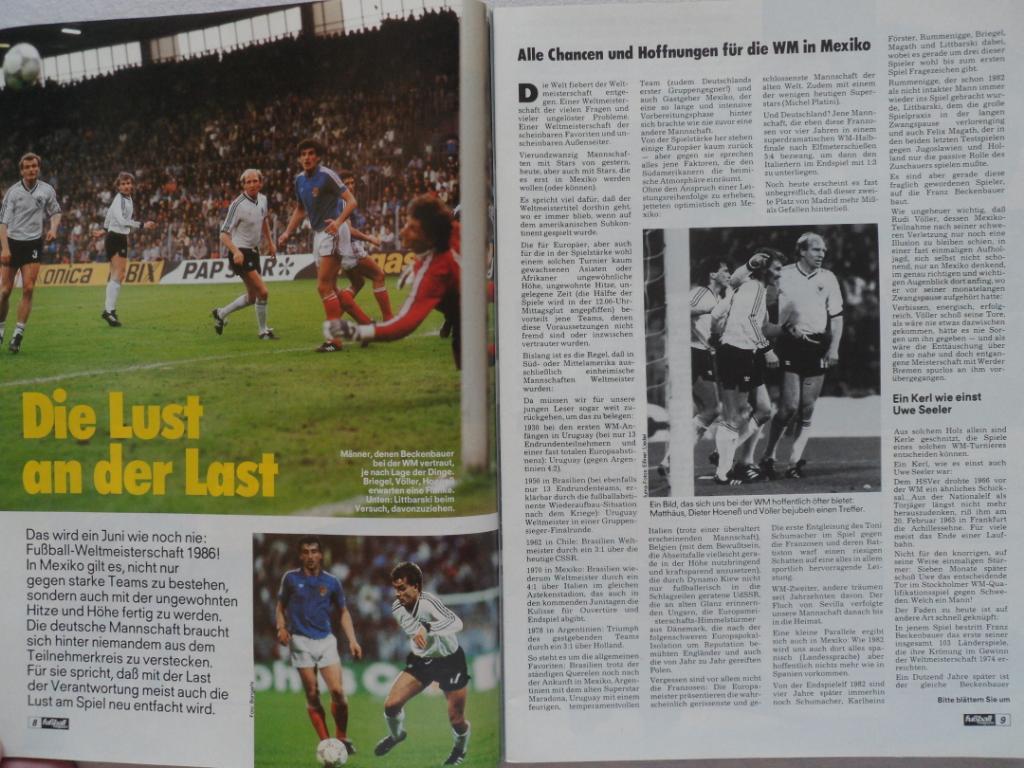 журнал Kicker футбол № 6 (1986) + большой постер 1