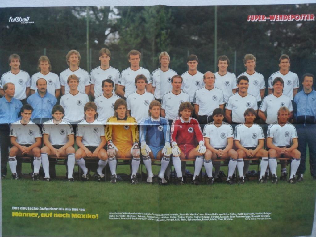 журнал Kicker футбол № 6 (1986) + большой постер 6