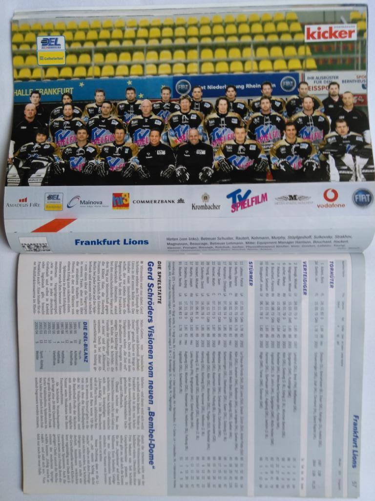 журнал Kicker (хоккей) 2004-05 (постеры всех команд) 2