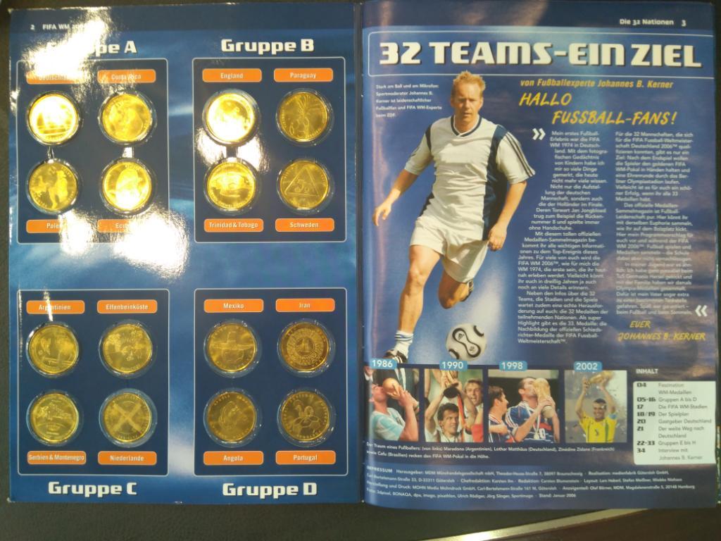 Чемпионат мира по футболу 2006 фотоальбом с медалями (жетонами) 1