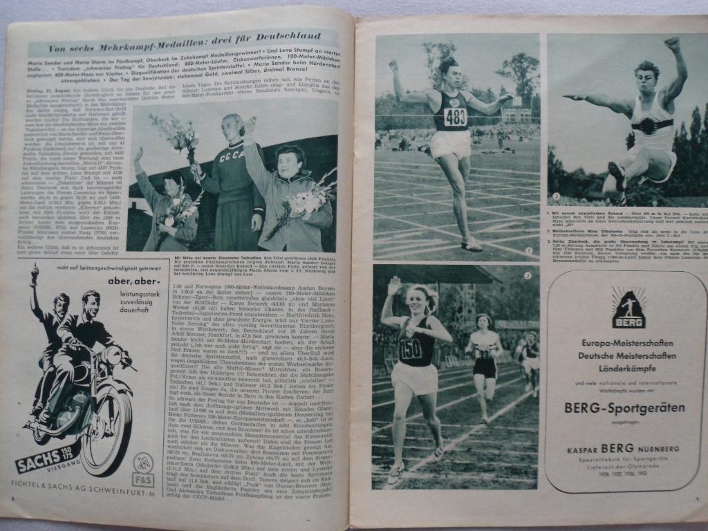 журнал Чемпионат Европы по легкой атлетике 1954 Спецвыпуск (ФРГ) 3