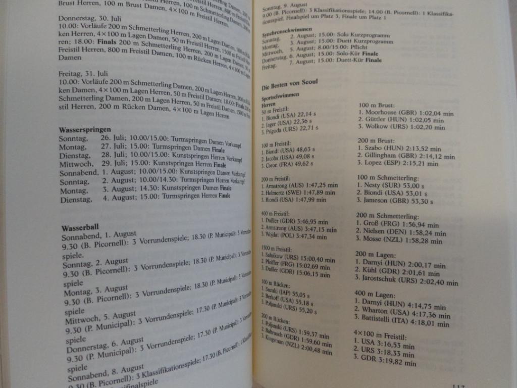 Олимпиада 1992 - программа/расписание соревнований 4