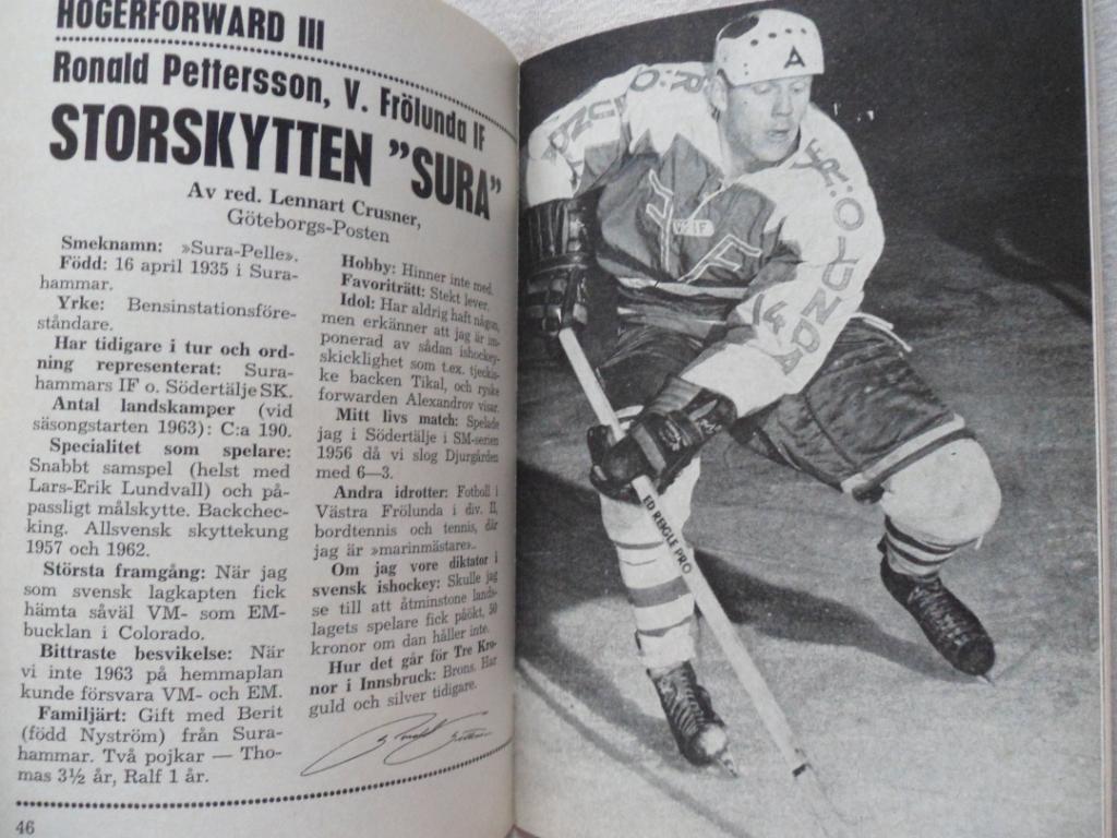 Хоккей 1963 (Швеция) календарь-справочник- ежегодник 3