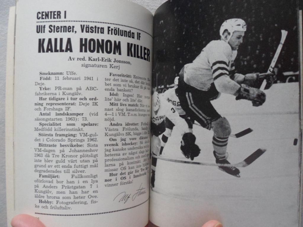Хоккей 1963 (Швеция) календарь-справочник- ежегодник 4
