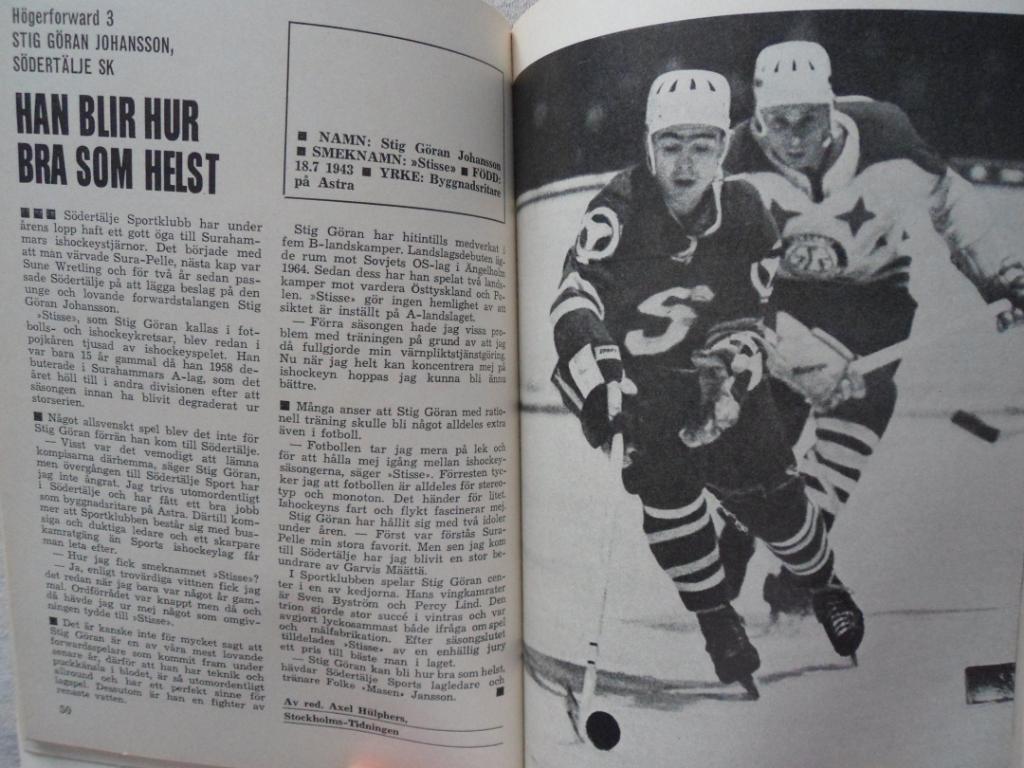 Хоккей 1965 (Швеция) календарь-справочник- ежегодник 4