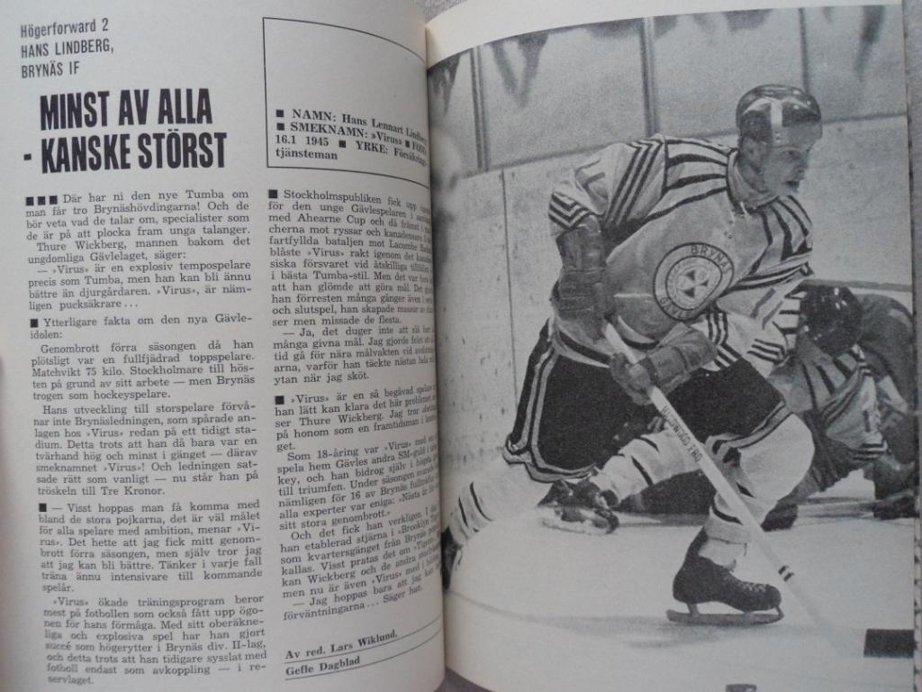 Хоккей 1965 (Швеция) календарь-справочник- ежегодник 5