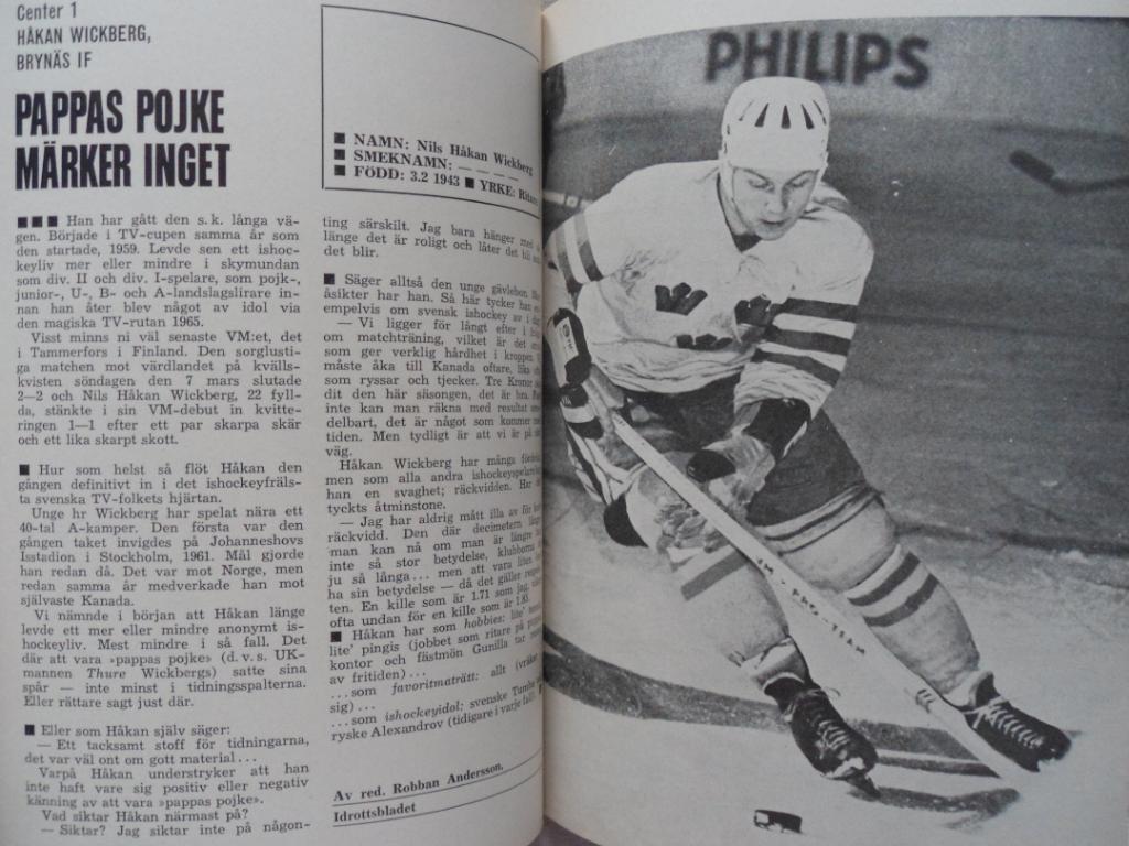 Хоккей 1965 (Швеция) календарь-справочник- ежегодник 6